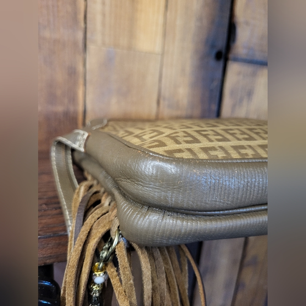 Fendi Tan and Brown Fringe Crossbody Bag - Picture 11 of 16